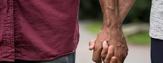 A couple holding hands A couple holding hands