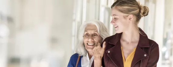 Older patient and younger caregiver Older patient and younger caregiver